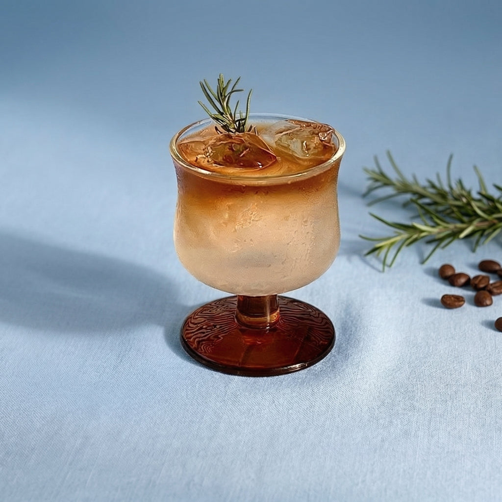 Vintage Amber Stemmed Glass Cup